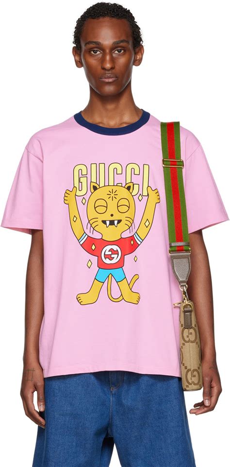 gucci pink deer shirt|gucci jersey t shirt.